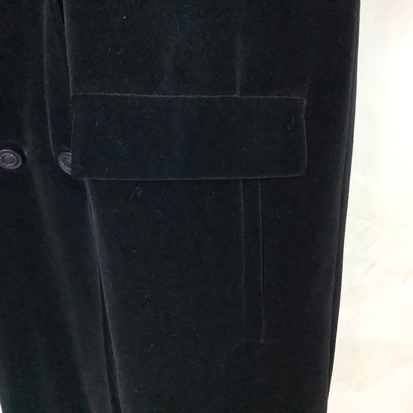 Vintage 1960s, 70s Surrey Classics Of Canada Black Velvet Double Breasted Coat L - Picture 3 of 9